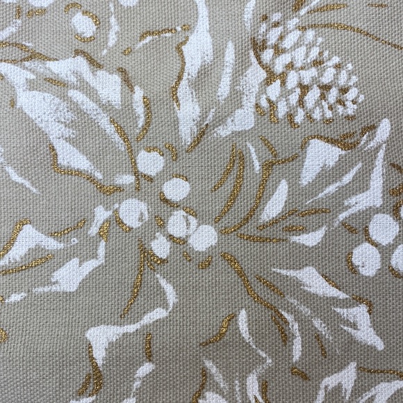 114”x57” Poinsettia With Pine Cones Tablecloth - Picture 1 of 5